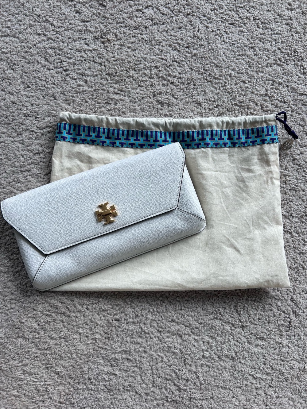 Tory Burch White Leather Envelope Clutch